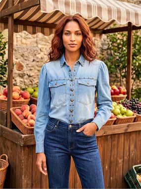 Denim Button Down Shirt
